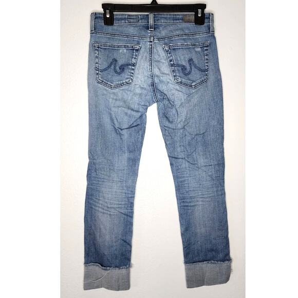 AG Adriano Goldschmeid The Stevie Cuff Slim Straight Cuffed Distressed Jeans 26 - Picture 3 of 9